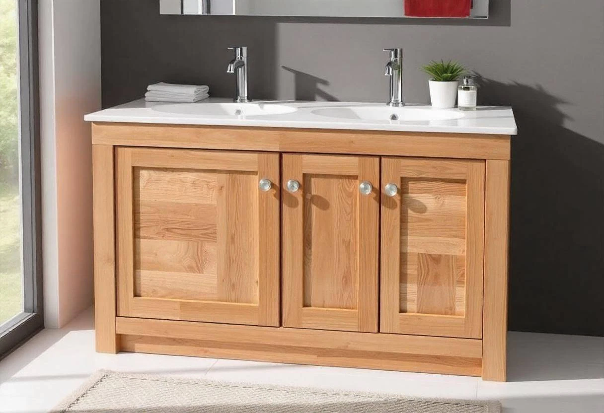 solid wood vanity unit