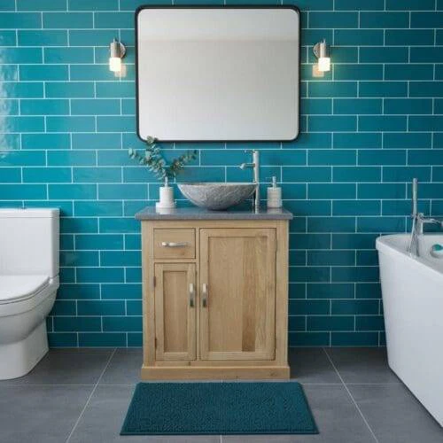 Single Oak Vanities with Stone Top