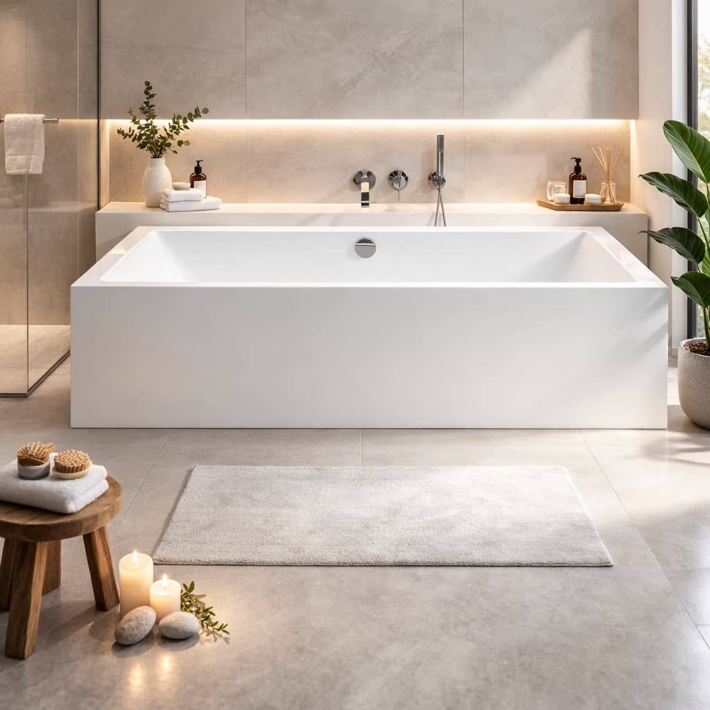 forte square double ended 1800x800x550mm 0th bath w/legs