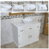 Painted White Vanity | White Marble Top Ceramic Basin Unit 1161PWMCBC