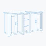 W:155cm x H:86cm x D:38cm