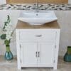 White Painted Vanity | Oak Top & Ceramic Basin 502PCB016