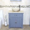 Grey Painted Vanity | Travertine Top & Travertine Basin 502GT25T