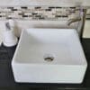 Ceramic Square Bathroom Basin & Plug 035