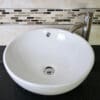 Ceramic Round Curved Bathroom Basin Tap & Plug 025