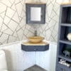 Golden Onyx Top Grey Painted Corner Vanity Golden Onyx Basin 501GWGO25GO