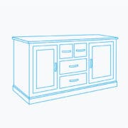 W:143cm H:75cm D:46cm