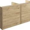 Tredia 1200mm Wall Hung Basin Unit Run (No Top) - Havana Oak