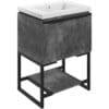 Framework 600mm Floor Standing Basin Unit Inc. Basin - Grey Metal