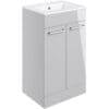Jupiter 510mm Floor Standing 2 Door Basin Unit w/Basin - Grey Gloss