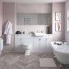 Reno 1542mm Basin  WC & 1 Drawer  1 Door Unit Pack (RH) - Satin White Ash