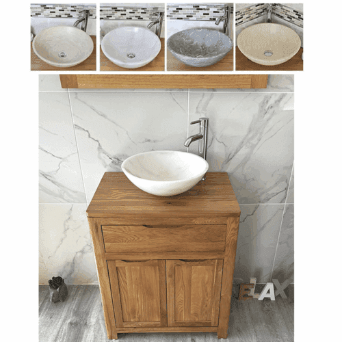 Oak Top Wooden Vanity Units & Basin