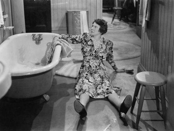 Picture of a Woman who Just Slipped on Bathroom Floor Woman Slipped on Bathroom Floor