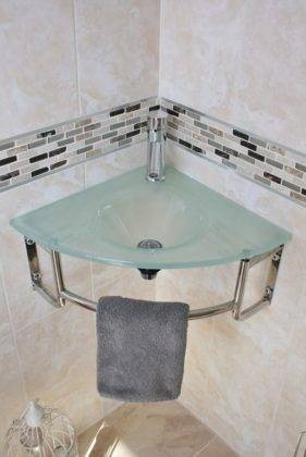 Glass Bathroom Basin to Fit in Corner