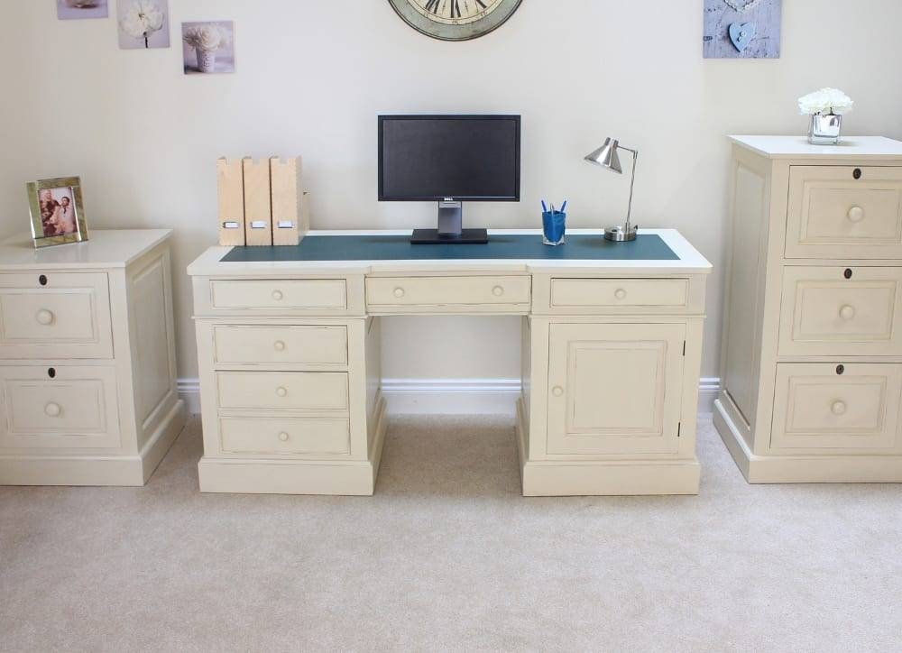 CADENCE SOLID MAHOGANY TWIN PEDESTAL PC DESK