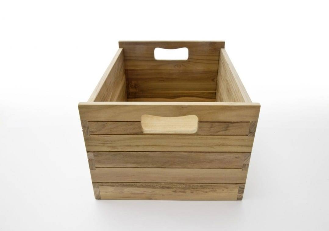 Stylish Teak Storage Box Close Up of Teak Storage Box