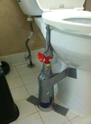 Sound-Horn Taped Under Toilet-Seat Horn Under Toilet-Seat Prank