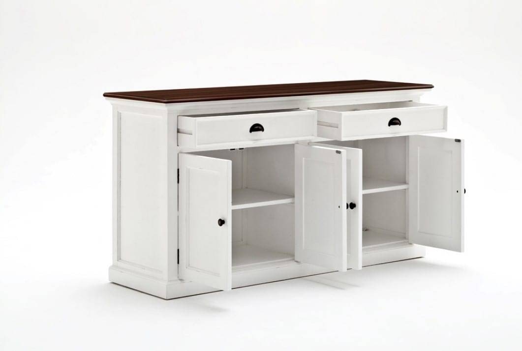 White and Eye-Catching Accent Buffet Cabinet 