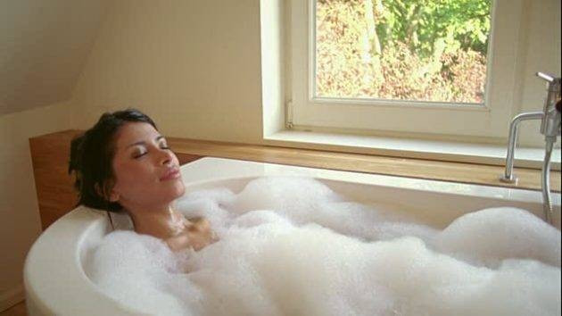 Lady Relaxing in a Bubble Bath