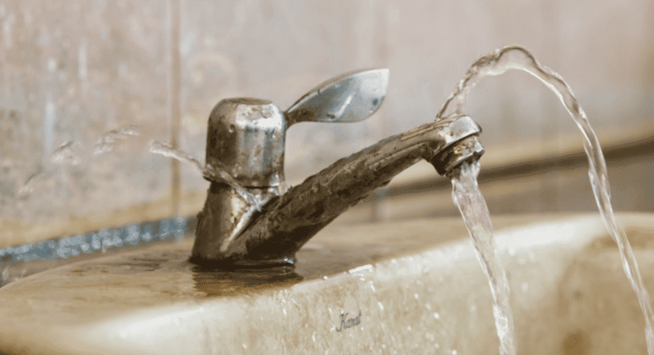 Broken Bathroom Tap Bathroom Tap with Running Water