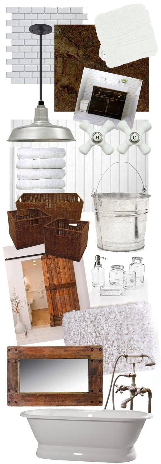 Rustic bathroom moodboard
