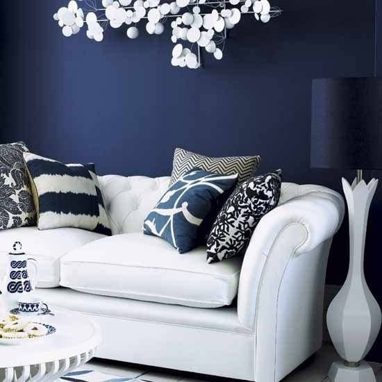 Blue and White Living Room