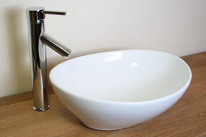 Monochrome - Ceramic Oval Bathroom Basin Tap & Plug