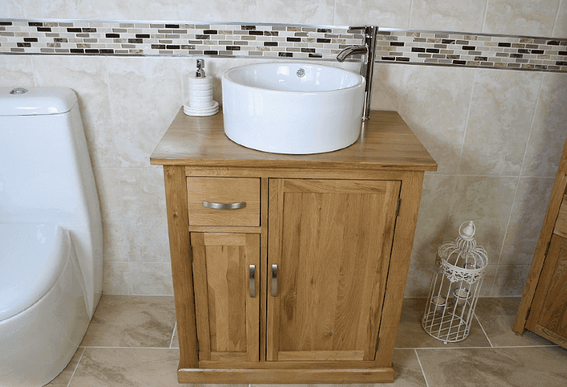 Oak Top & Ceramic Basin 503026