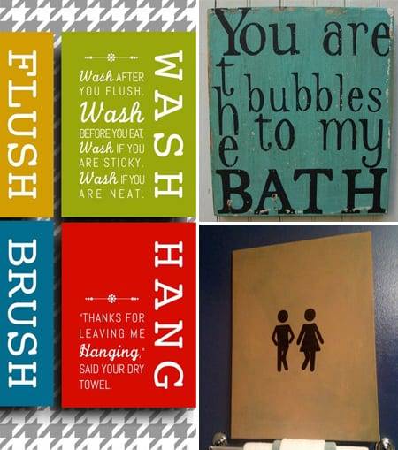 Quirky Bathroom Art