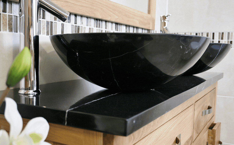 Black Marble Top & Black Marble Basins 