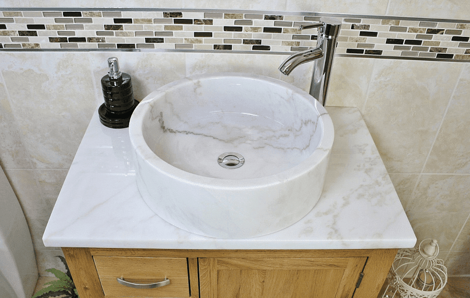 White Marble Top & White Marble Basin 