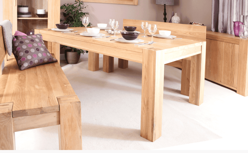 Atlas Solid Oak Furniture Dining Room Table 