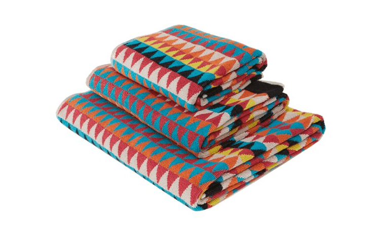 Zig Zag towels colour spring bathroom