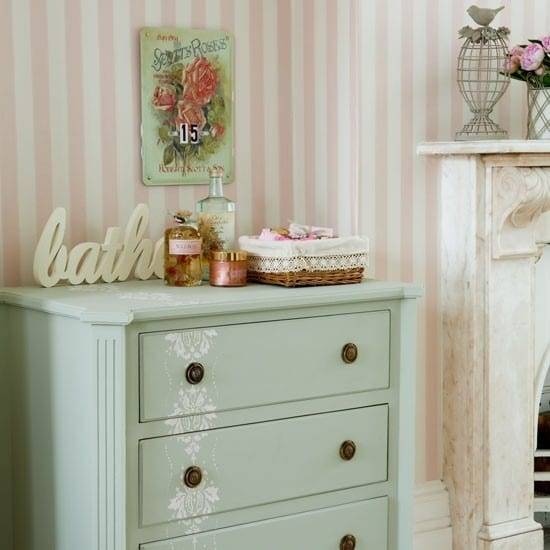 Stencil and Stripe Bathroom