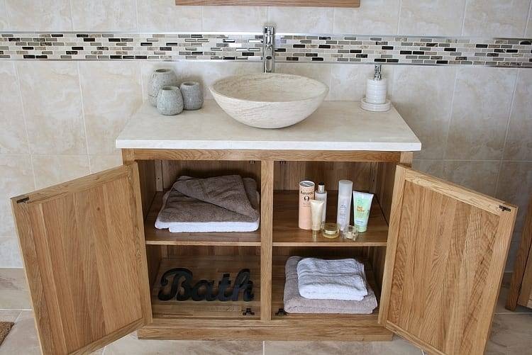 Bathroom Vanity Unit Solid Oak