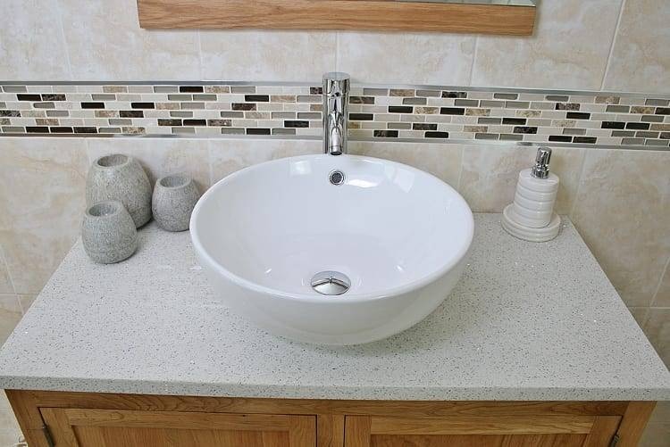 ceramic basin - bathroom vanity unit solid oak