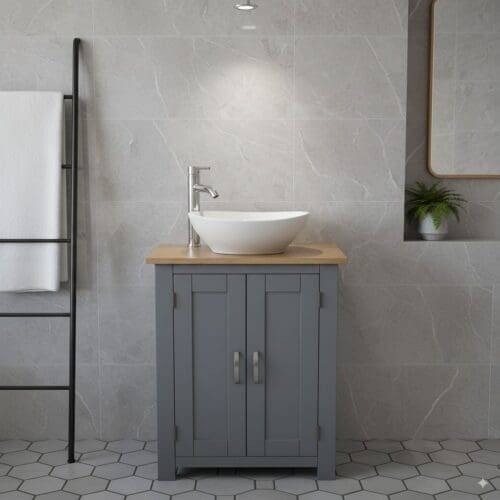 Painted Units With Oak Tops