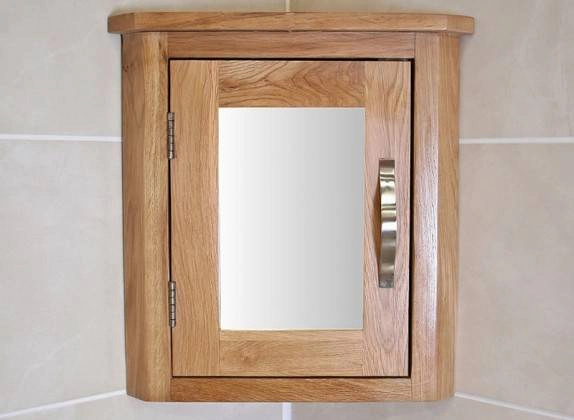 Solid Oak wall Mounted Corner Bathroom Cabinet Solid Oak wall Mounted Corner Bathroom Cabinet
