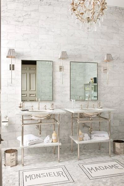 French style bathroom with double basin