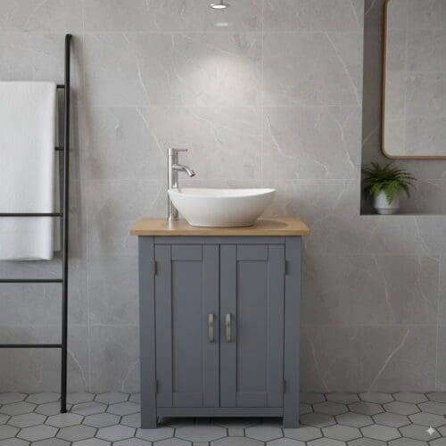 Painted Units With Oak Tops